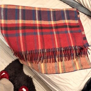 Plaid Fringe Blanket Scarf